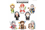 Watercolor Saint Clipart Bundle, an Illustration by CharmClipart (Thumbnail 5 of 10)