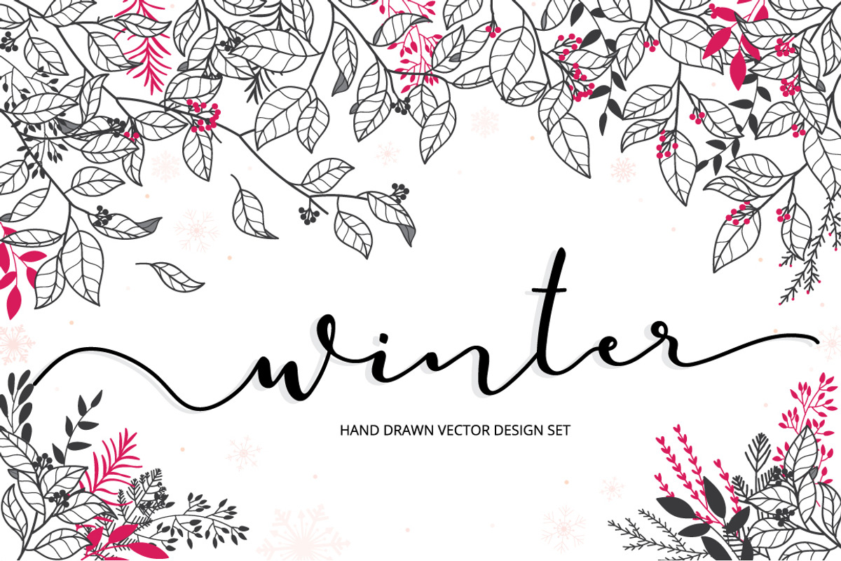 Black and Red Flower Autumn/Fall set, a Decorative Illustration by MooBeer (Photo 1 of 4)