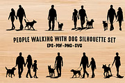 People Walking with Dog vector Set, an Animal Illustration by Gfx Expert Team (Thumbnail 1 of 3)