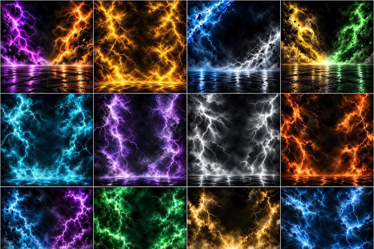 20 Lightning Digital Backdrops JPG, a Background Graphic by Walllow Creatives (Photo 3 of 3)