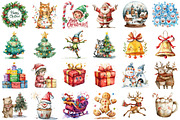 Happy Christmas Clipart Bundle, an Illustration by Sublimation Artist (Thumbnail 2 of 6)
