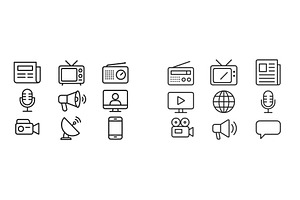 Collection of media icons, a Technology Illustration by ZinetroN