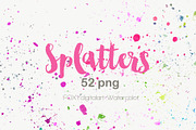 Watercolor paint brush splatters ink, a Texture Graphic by FOXYdigitalart (Thumbnail 3 of 9)
