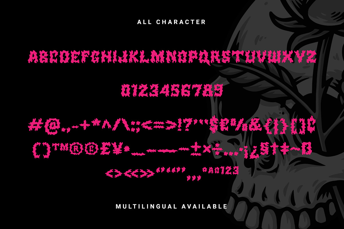 Pink Punk – Death Metal Font, a Blackletter Font by Prioritype Co (Photo 9 of 10)