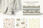 Little Birds clipart & pattern kids, a Decorative Illustration by polikarpovaart (Thumbnail 7 of 9)