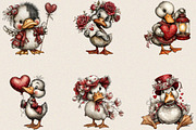 Whimsical Valentine Duck Clipart Bun, an Illustration by SVGArt (Thumbnail 2 of 8)