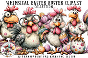 Whimsical Easter Roster Clipart, an Illustration by OK Design (Thumbnail 1 of 6)