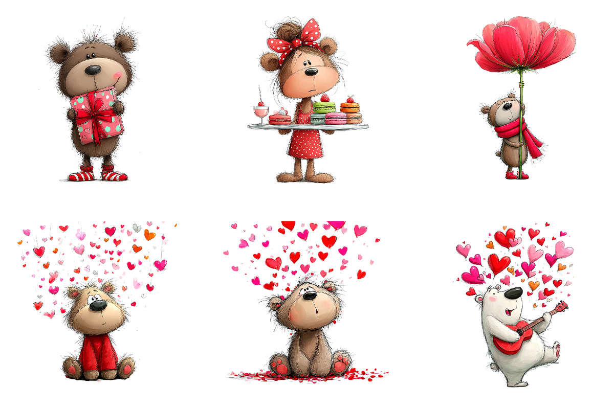 Valentines Teddy Bear Clipart, an Illustration by CreationArt (Photo 5 of 5)