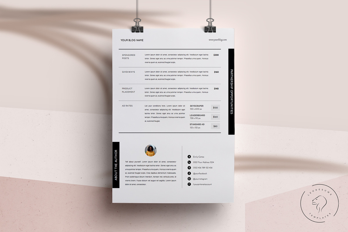 Media Kit Template - 4 Pages, a Resume Template by Leo Resume (Photo 4 of 7)