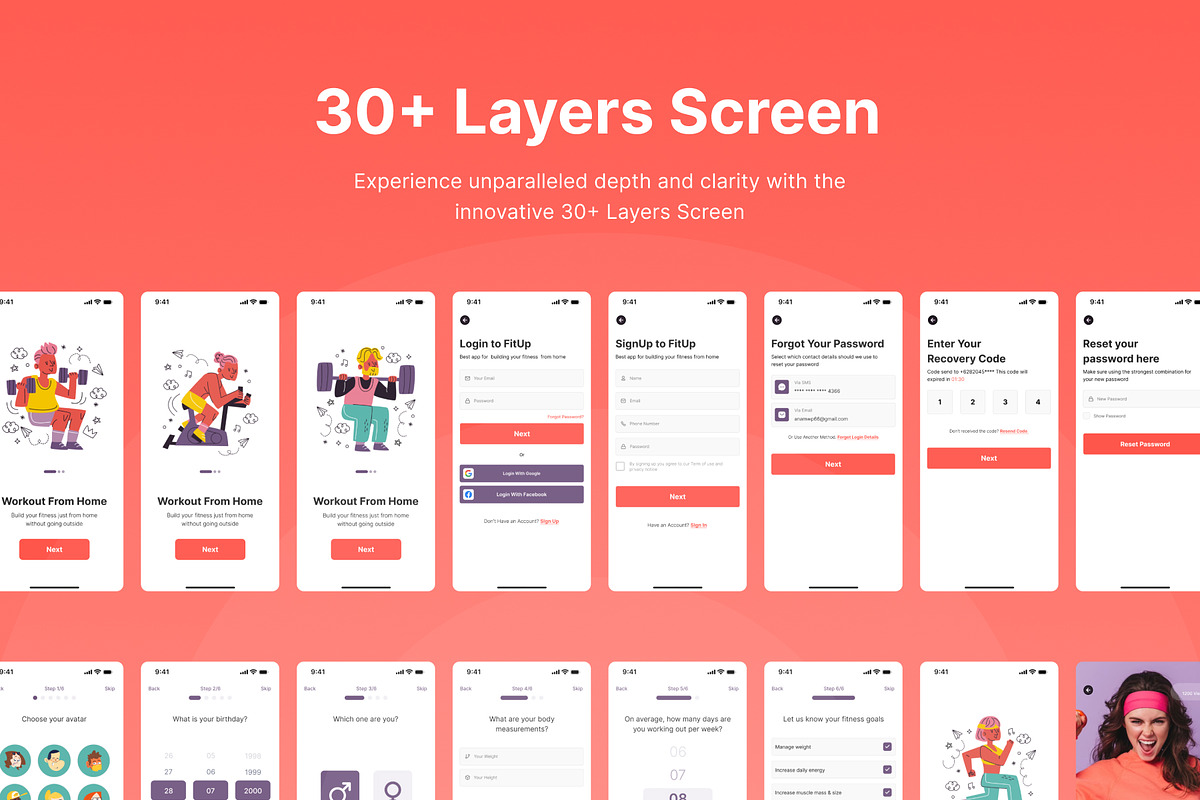 FitRoop - WorkOut Apps Ui Kit, an UI Kit Template by anamwp (Photo 3 of 5)