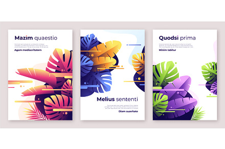 Colorful tropical backgrounds, a Poster Template by rikkyal