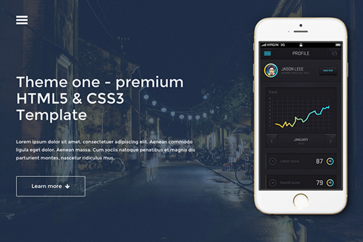 ThemeOne-One Page Website Template, a Bootstrap Template by SnailArt