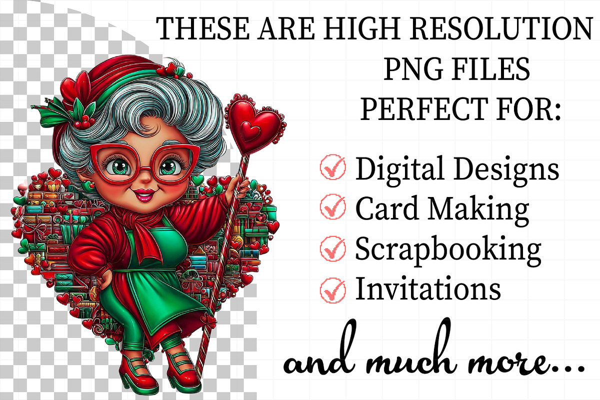 Valentine Old Lady Birthday Clipart, an Illustration by Daily.Designs (Photo 2 of 8)