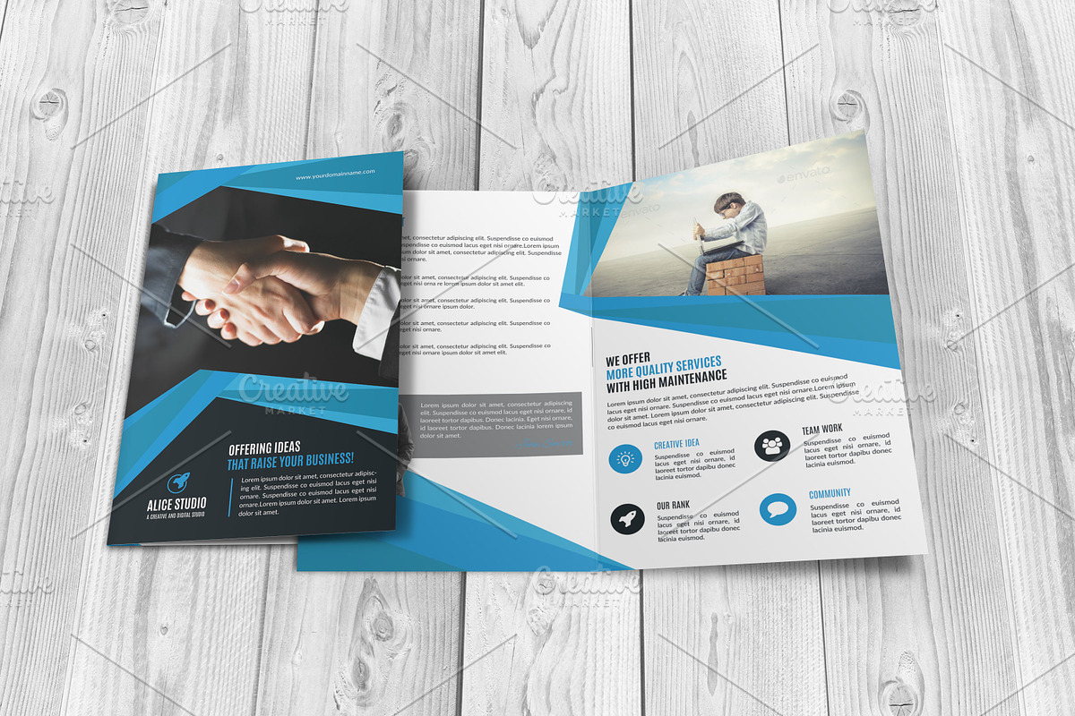 Corporate Bi-Fold Brochure Template, a Brochure Template by Alice_s (Photo 2 of 9)