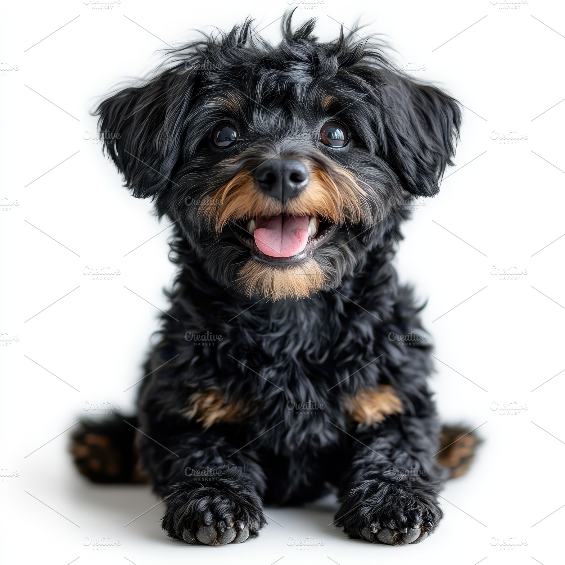Happy black puppy dog smiling white, an Animal Photo by Pixeness Studio