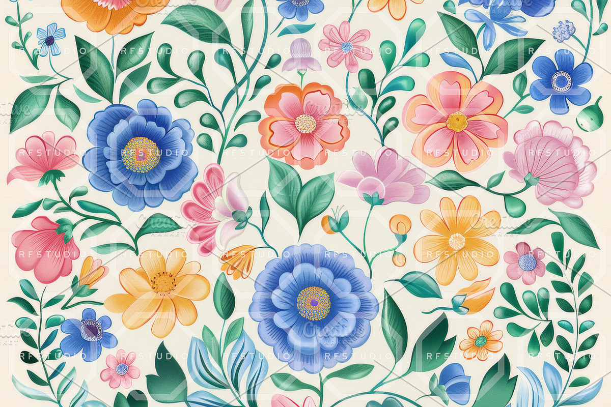 VINTAGE BLOOM Motifs Seamless Bundle, a Texture Illustration by RefinedFantasyStudio (Photo 2 of 9)
