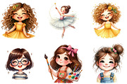 Cute Gril of Happy Face  Clipart, an Illustration by DreamArtGraphic (Thumbnail 6 of 7)