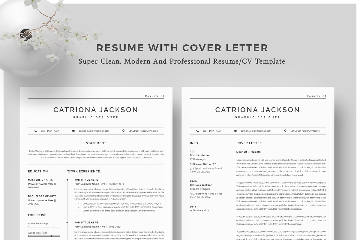 Resume Template / CV, a Resume Template by CreativeZoom (Photo 2 of 4)