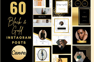 Black Gold Instagram Templates.