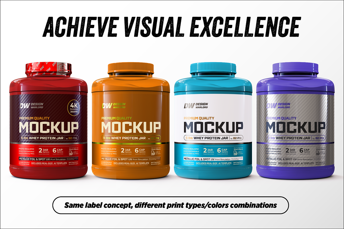 5lb Whey Protein Jar Mockup B2-Pro, a Packaging Mockup by Design Warlord (Photo 9 of 16)