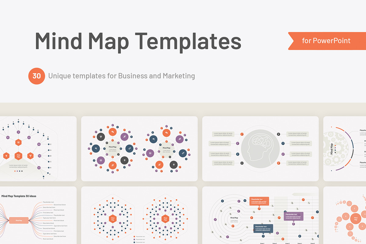 Mind Map PowerPoint Templates, a Presentation Template by HiSlide.io (Photo 1 of 5)