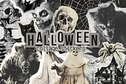 Halloween scrapbook collage stickers, a Seasonal Illustration by Art's and patterns (Thumbnail 1 of 16)