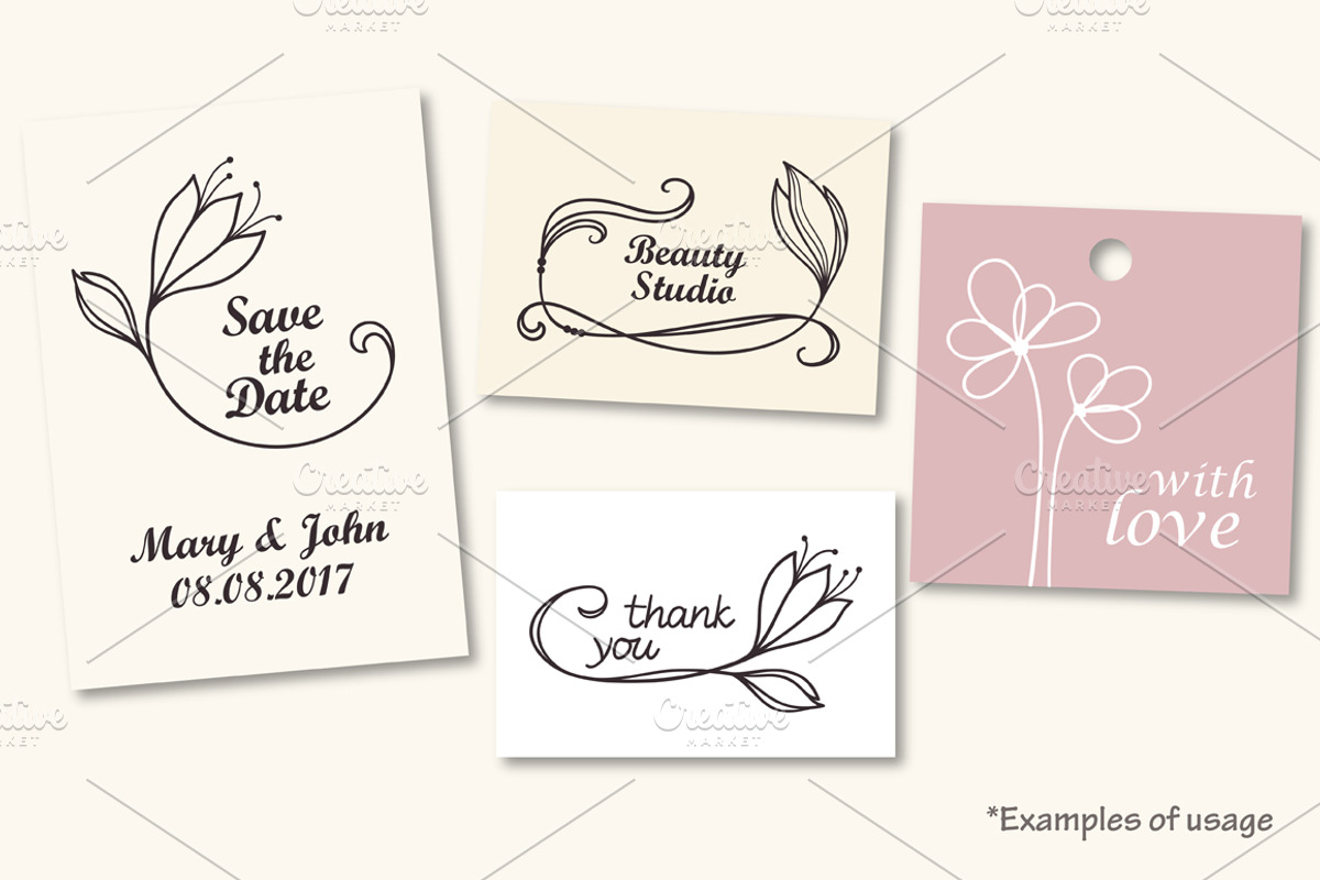 Hand drawn Vector Floral set, a Background Graphic by InkySplash (Photo 5 of 5)