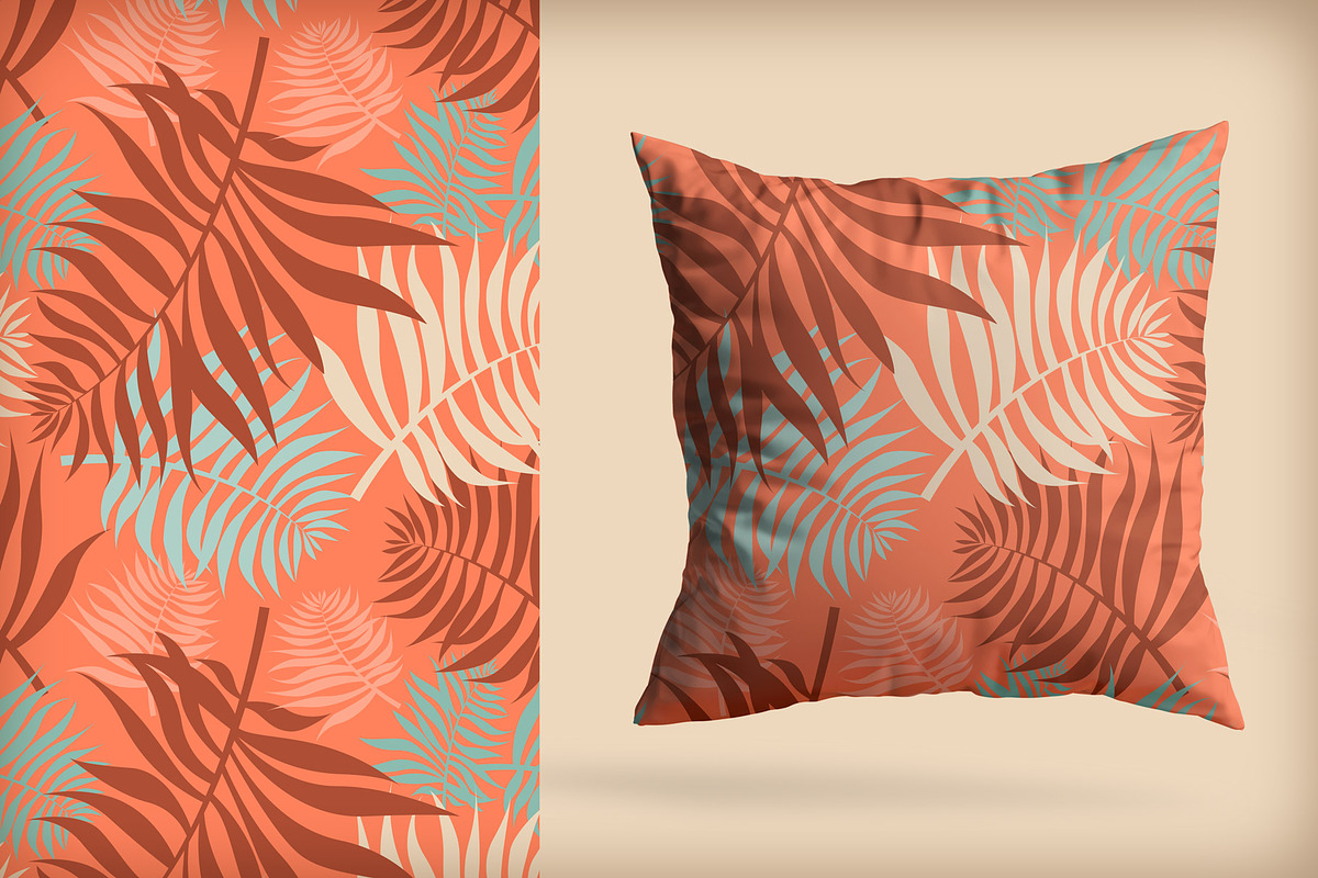 Leaves Pattern Electric Tangerine, a Pattern Graphic by Pia Kolle (Photo 5 of 6)