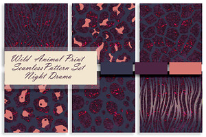 Wild Animal Prints Set Night Drama
