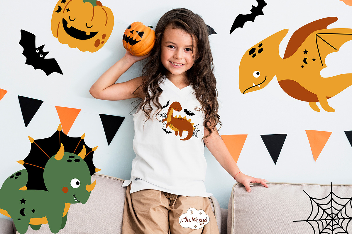 Boo DINO Halloween collection, a Seasonal Illustration by owlasya (Photo 4 of 10)