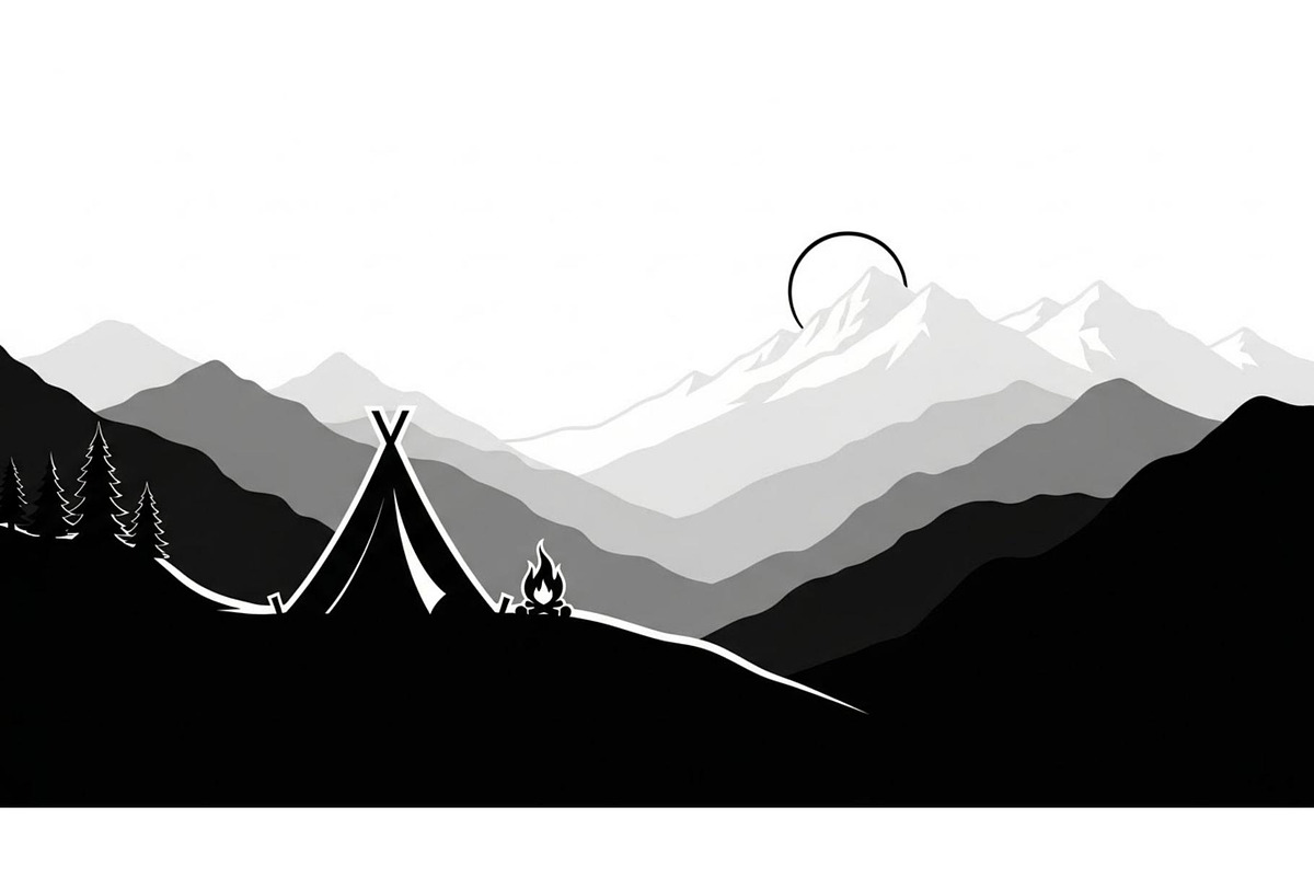 Mountain Landscape Silhouette Puzzle, a Seasonal Illustration by Designer_Momina (Photo 8 of 10)