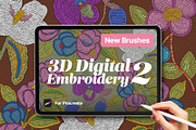 Procreate 3D Digital Embroidery #2, a Brush Add-On by Hanna Inaiáh (Thumbnail 1 of 6)
