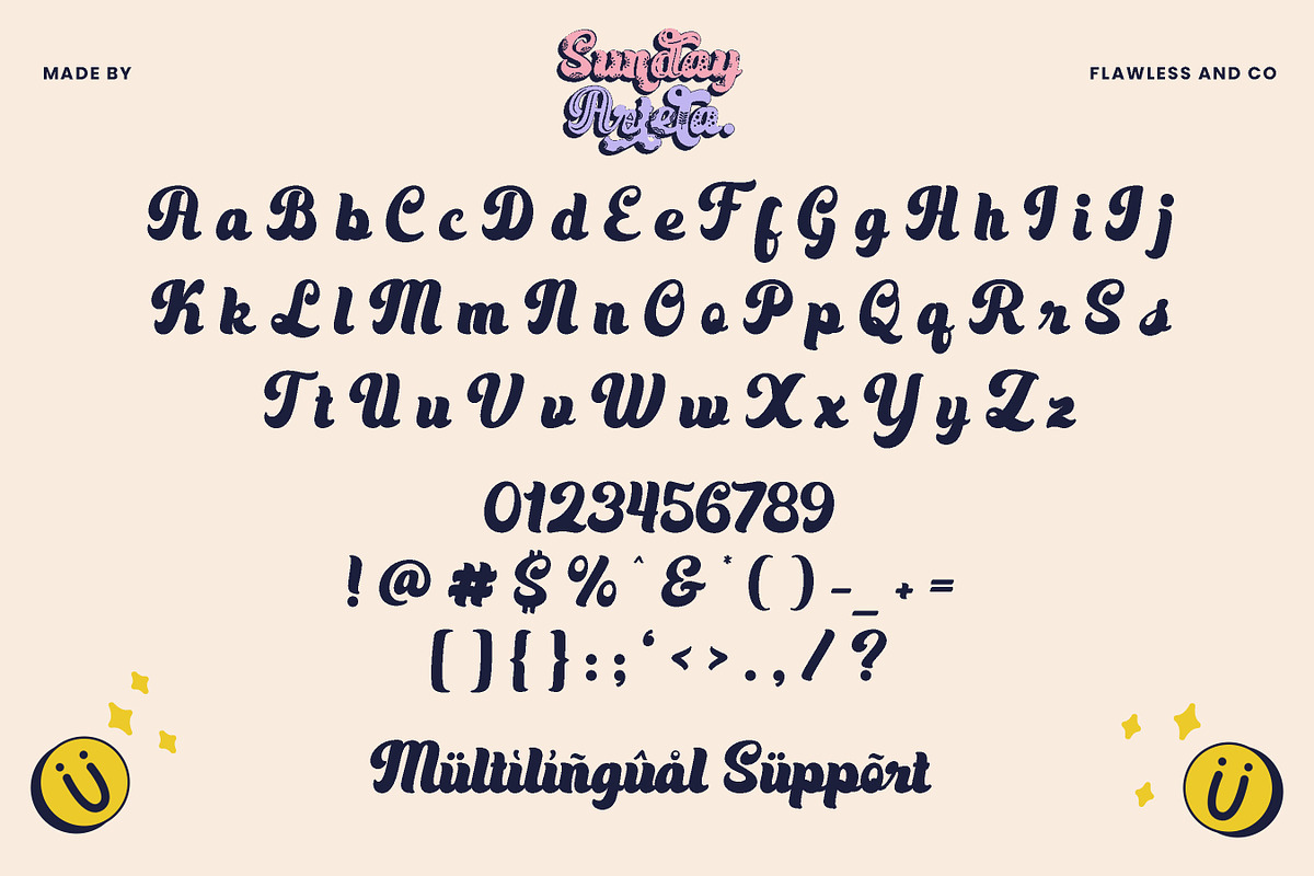 Sunday Artela-Fun Script Retro Font, a Script Font by Flawless And Co (Photo 9 of 10)
