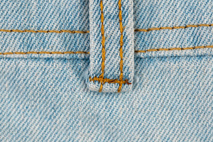 Macro shot of blue denim jeans