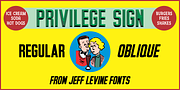 Privilege Sign, a Sans Serif Font by Jeff Levine Fonts (Thumbnail 1 of 5)