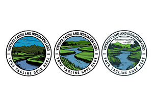 vintage farmland irrigation logo