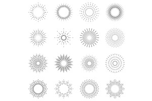 Firework Line Icon Set, an Object Illustration by Gentle Studio