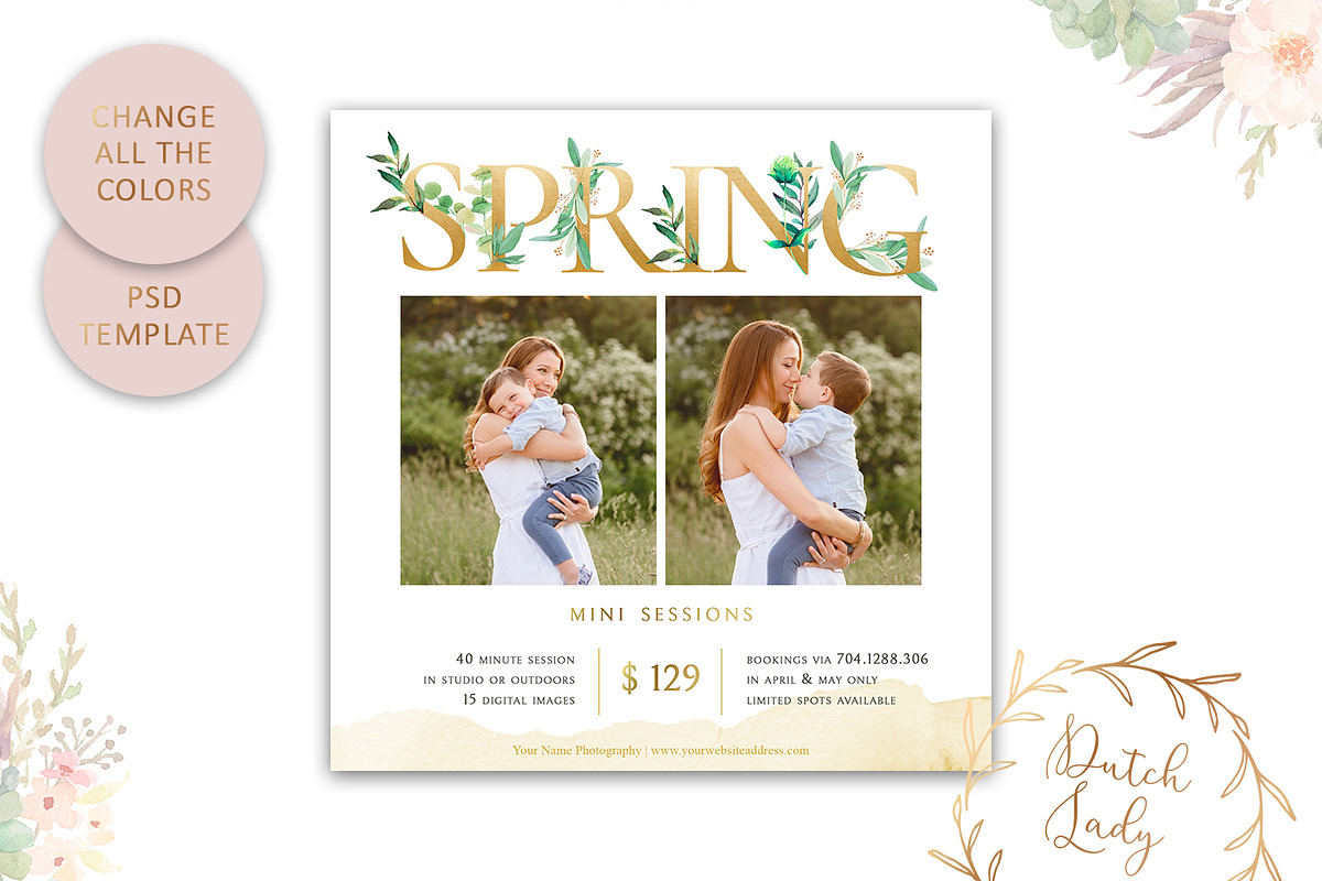 PSD Photo Session Card Template #40, a Card Template by The Dutch Lady ...