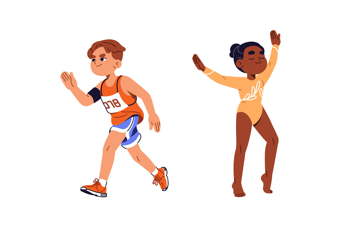 Children playign sports games set, a Person Illustration by PaperTrident (Photo 4 of 7)