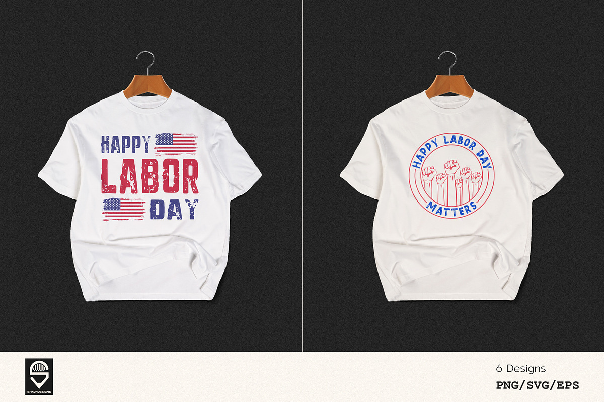 Labor Day T-Shirt Design Bundle, a Graphic by shaondesigns (Photo 3 of 7)