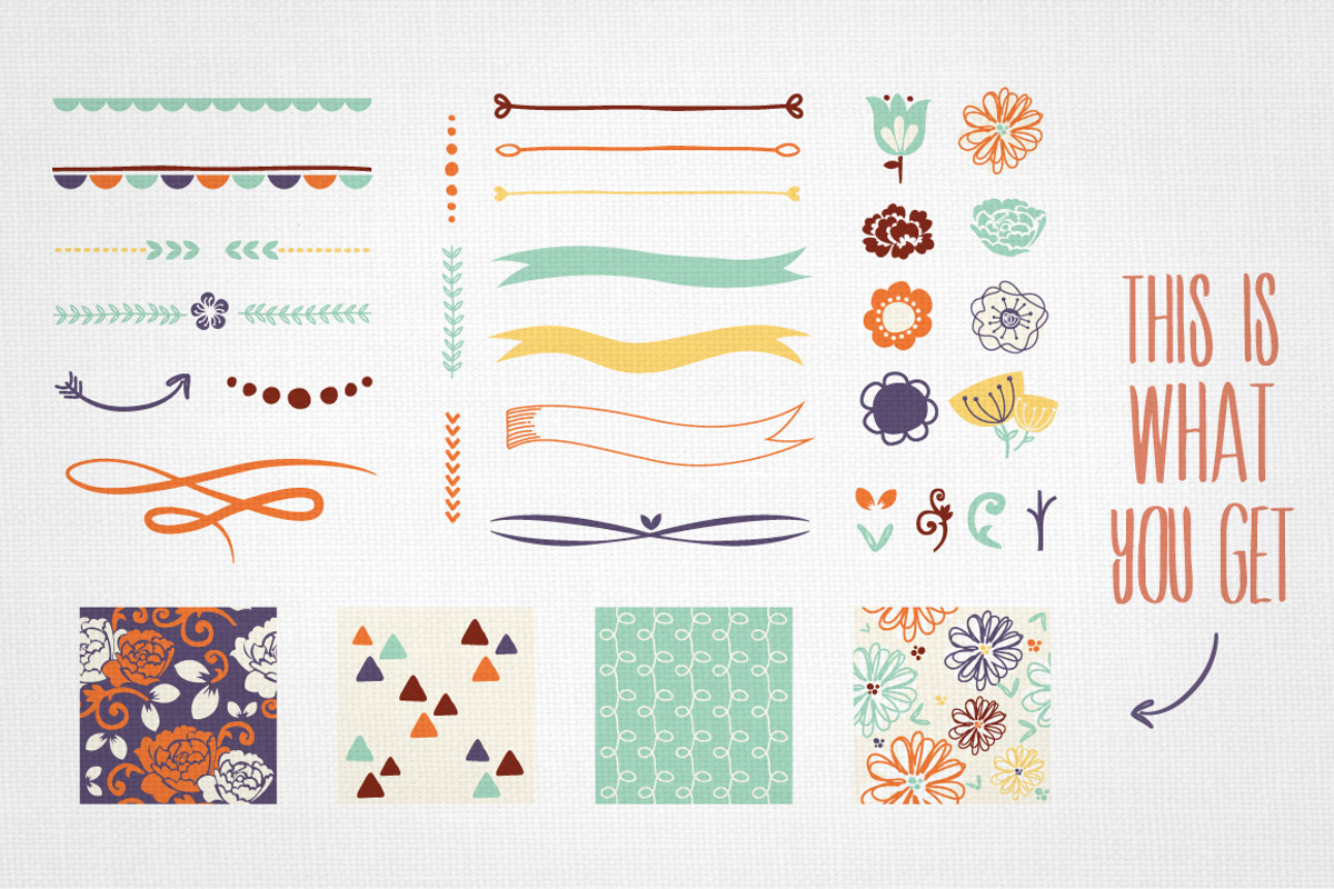 Spring Patterns & Vectors preview 2