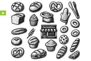 Bakery Bread & Pastry Set, an Object Graphic by RT Studio