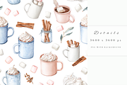 Hot Chocolate Seamless Pattern, a Decorative Illustration by Pati Charm Studio (Thumbnail 5 of 7)