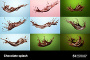 Chocolate splash. 51 images, a Food Illustration by Handmadefont (Thumbnail 9 of 12)
