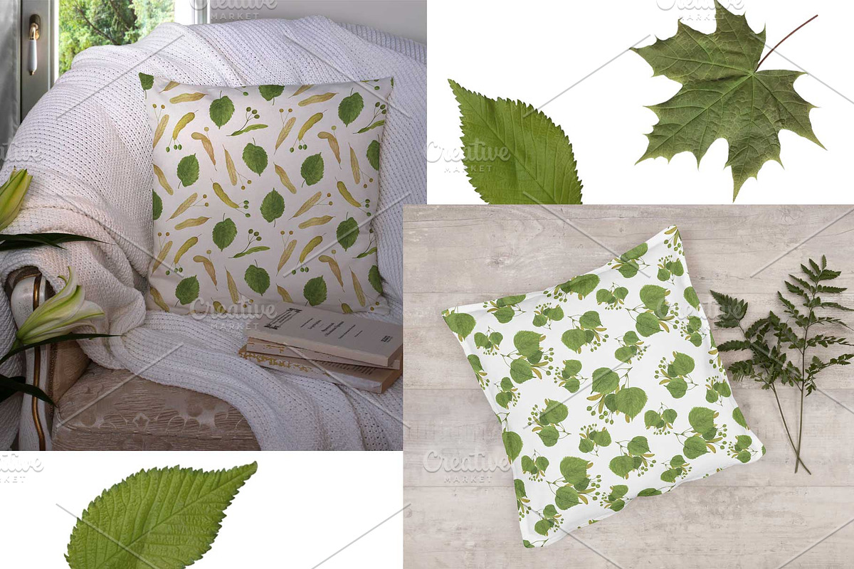 Linden tree leaves and seeds, a Pattern Graphic by Contes_de_fée (Photo 5 of 9)
