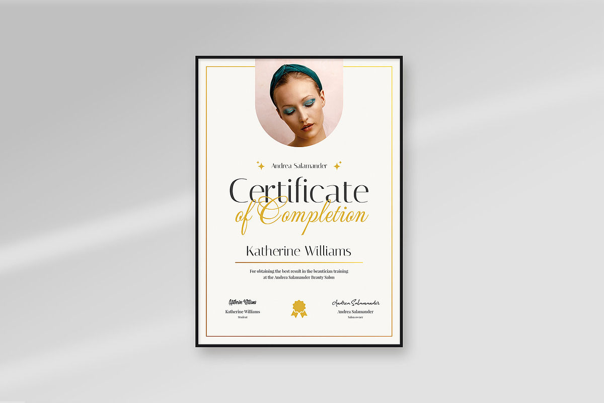 Esthetician Certificate Template, a Stationery Template by artbart (Photo 2 of 10)