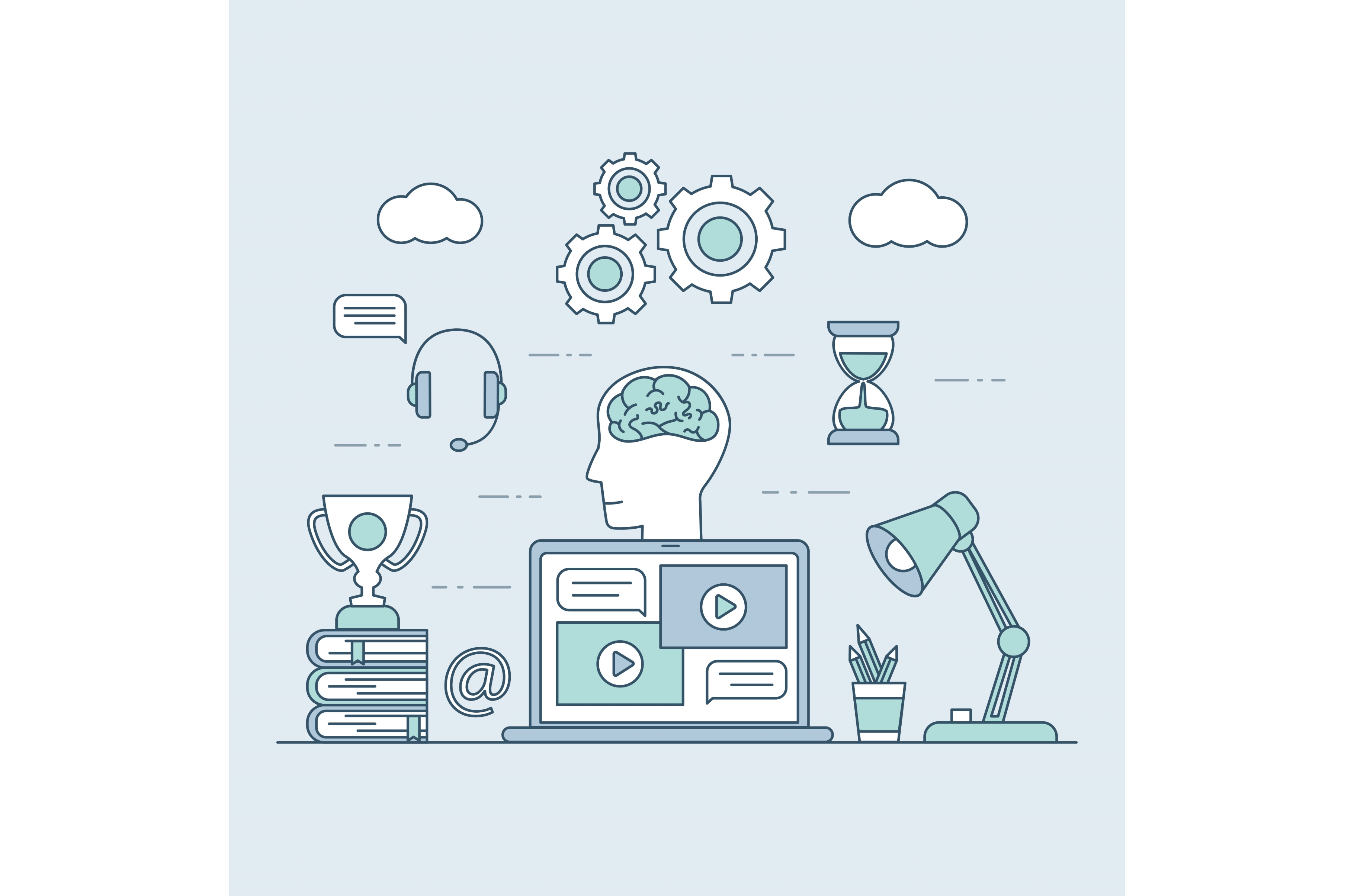 Distant learning vector cartoon | Education Illustrations ~ Creative Market