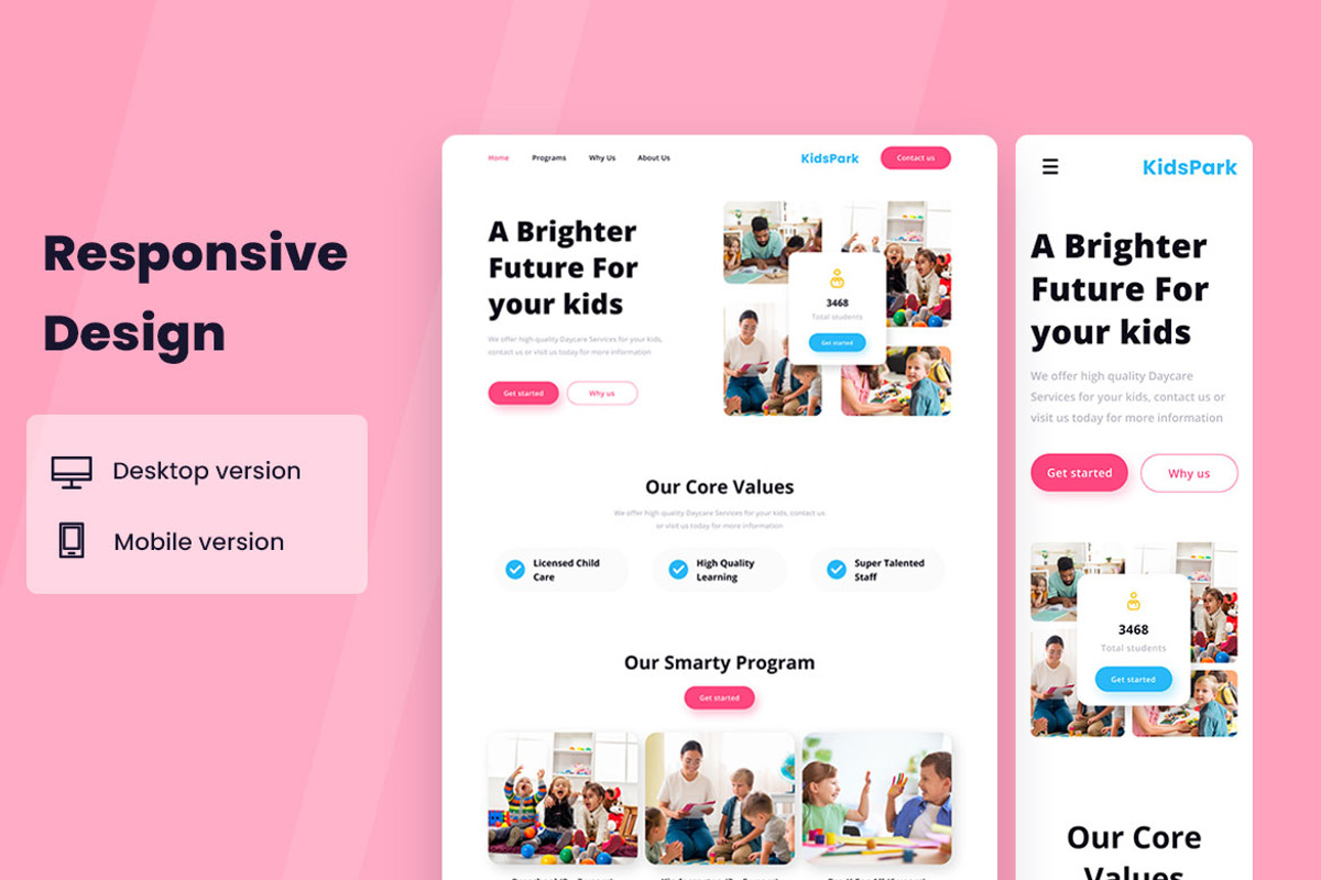 Child Care Web Design, a Wireframe Template by INSPR STD (Photo 5 of 6)