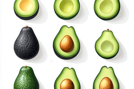 Avocado, alligator pear with half av, a Background Photo by Pixeness