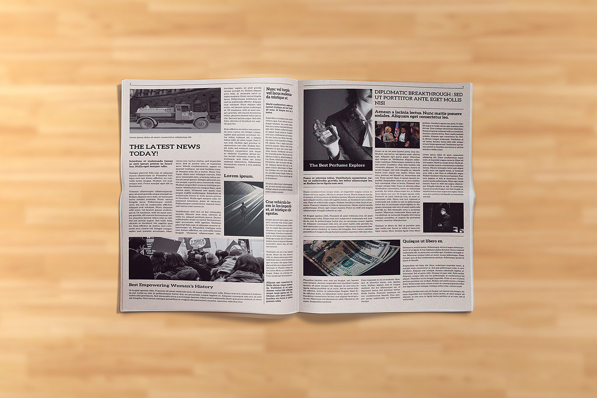 Newspaper Template | 8 Page, a Stationery Template by Template Shop (Photo 3 of 5)